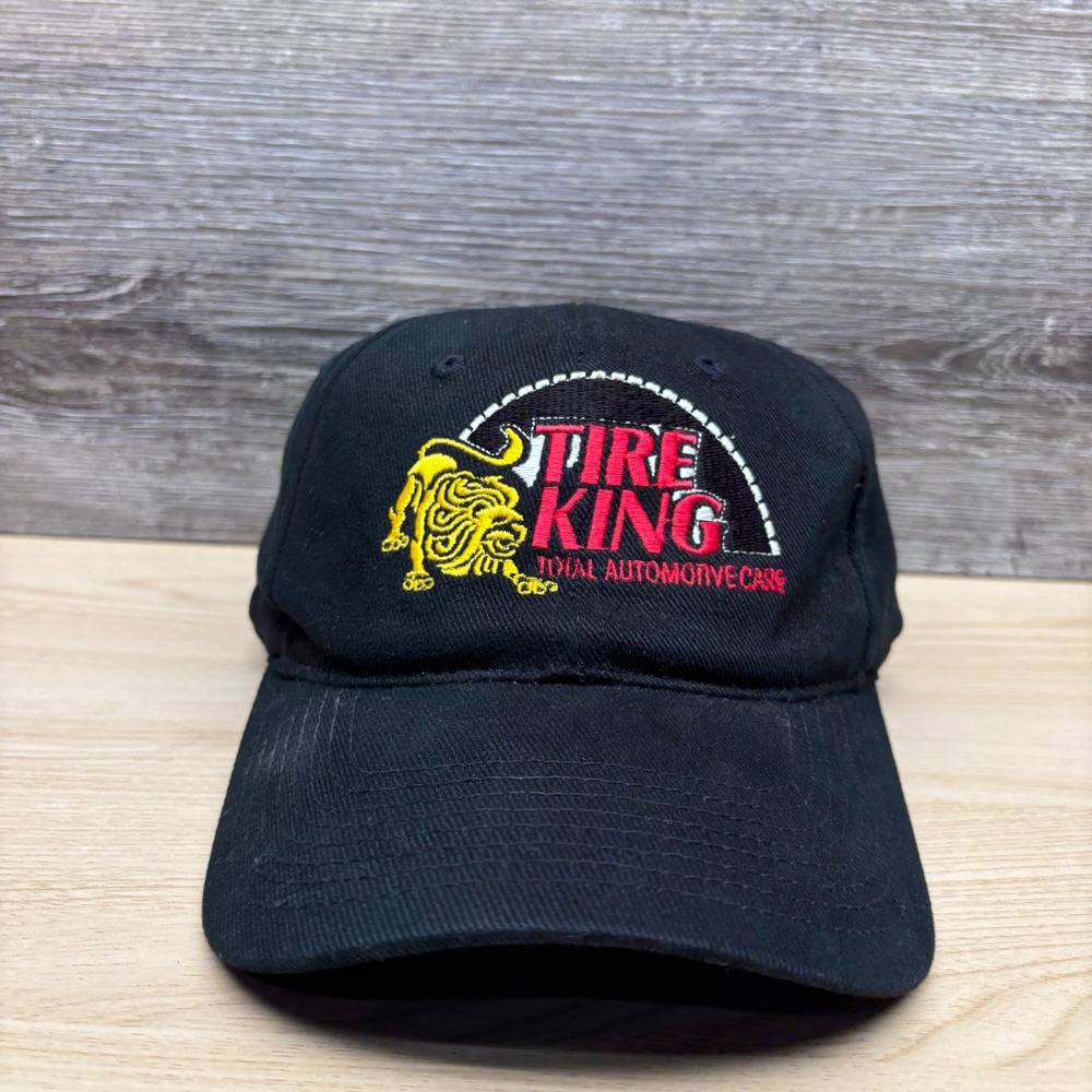 Tire King Hat Cap Strap Back Black Total Automotive Care Shop Mechanic Garage